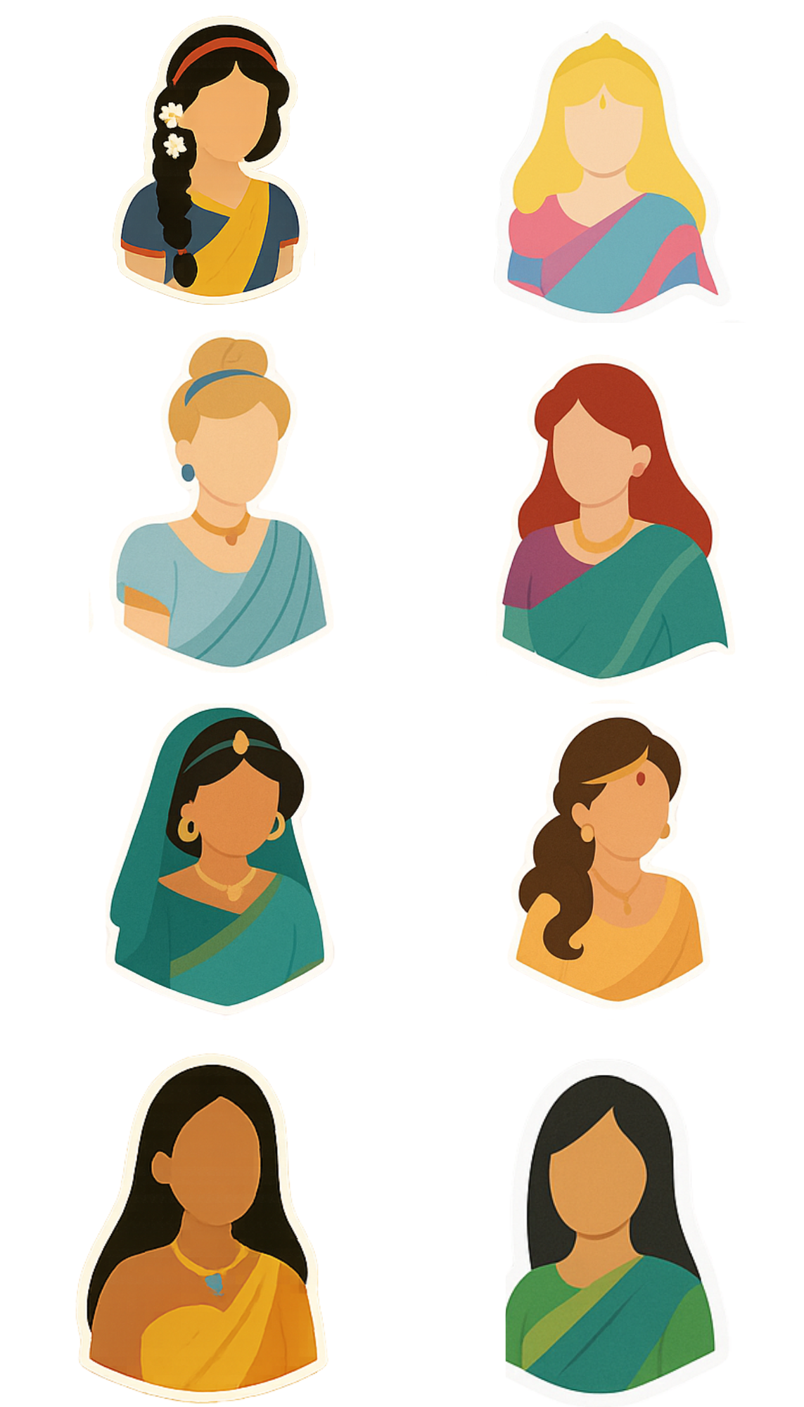 Desi Princess Stickers