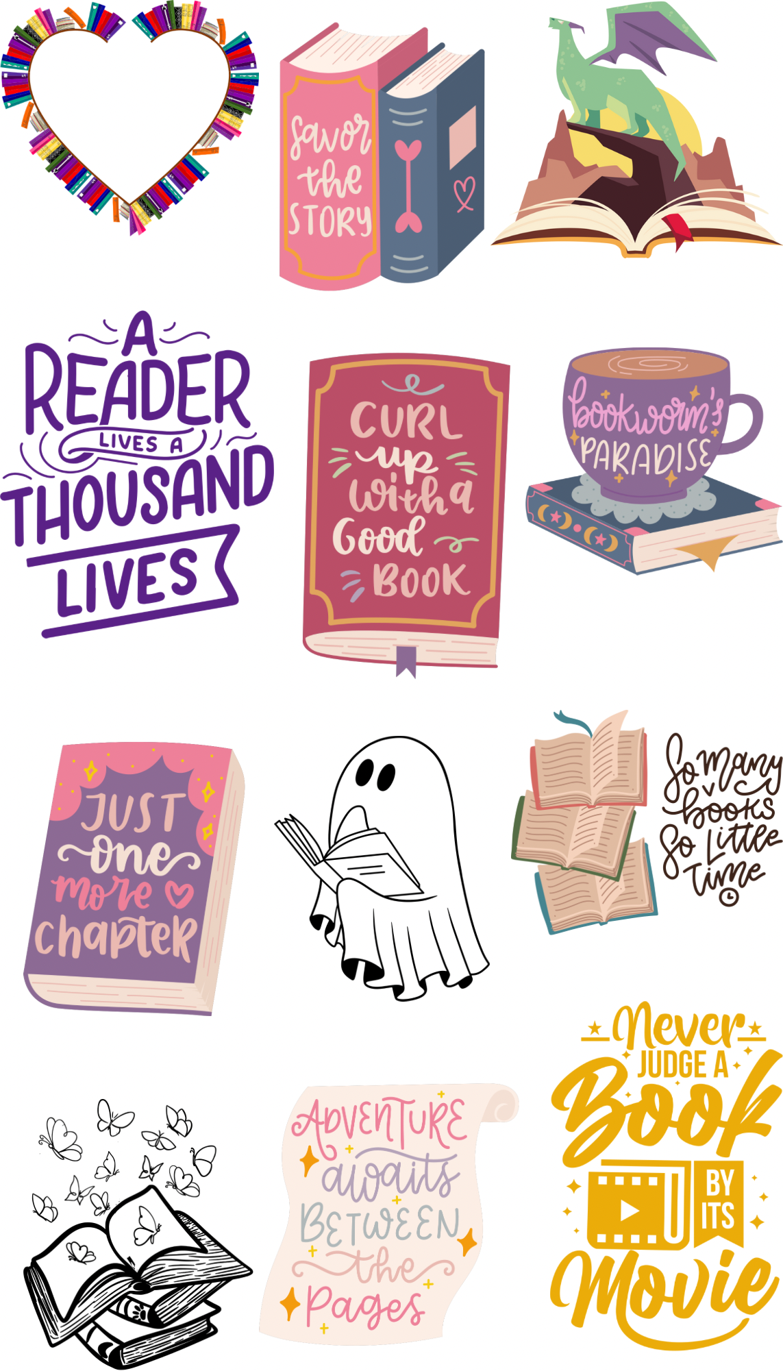 Book Lovers/Readers Stickers